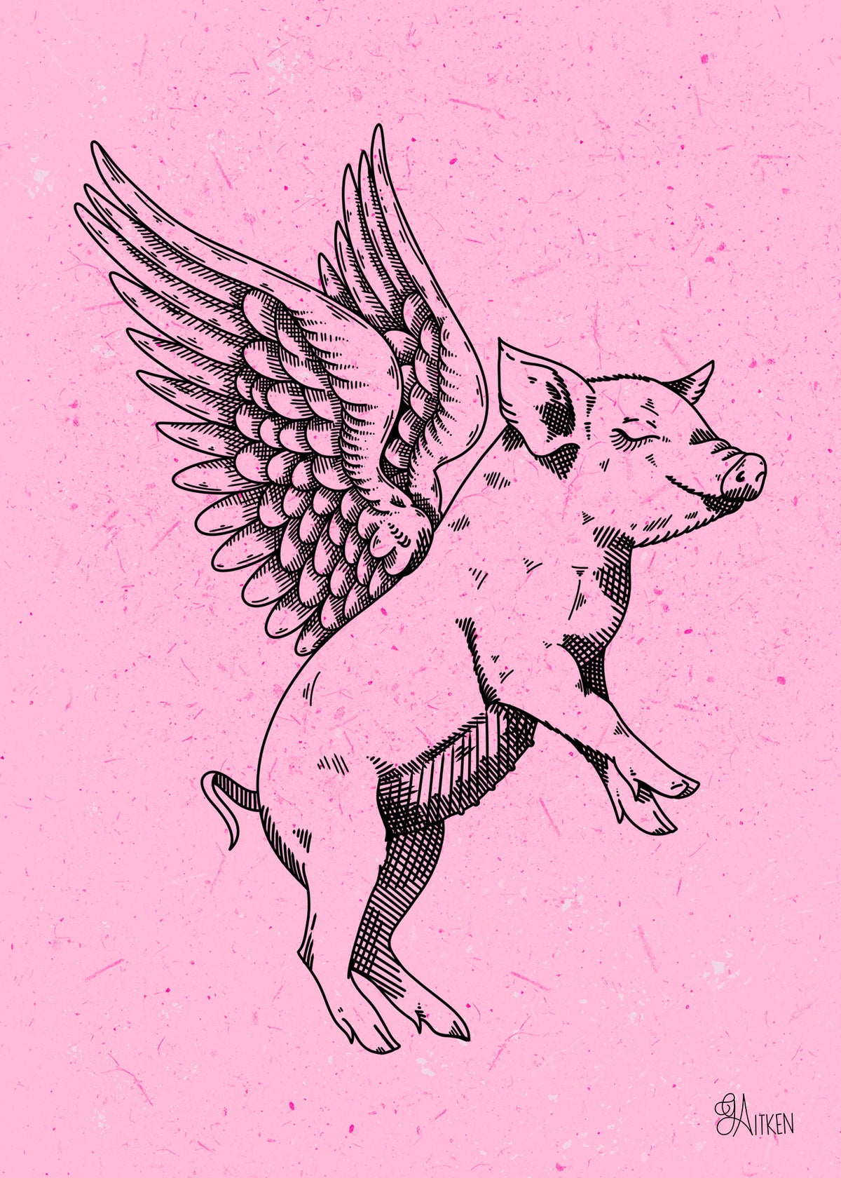 Little Pig — pink, 5x7