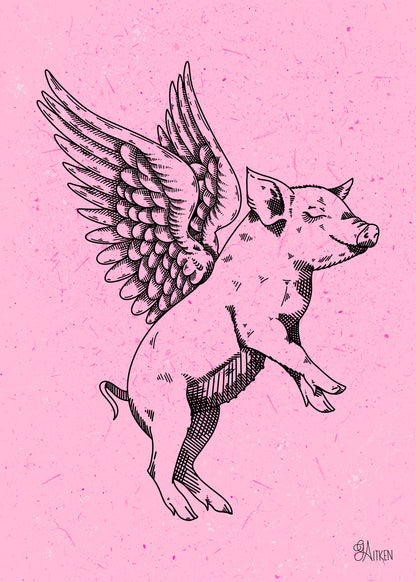 Little Pig — pink, 5x7