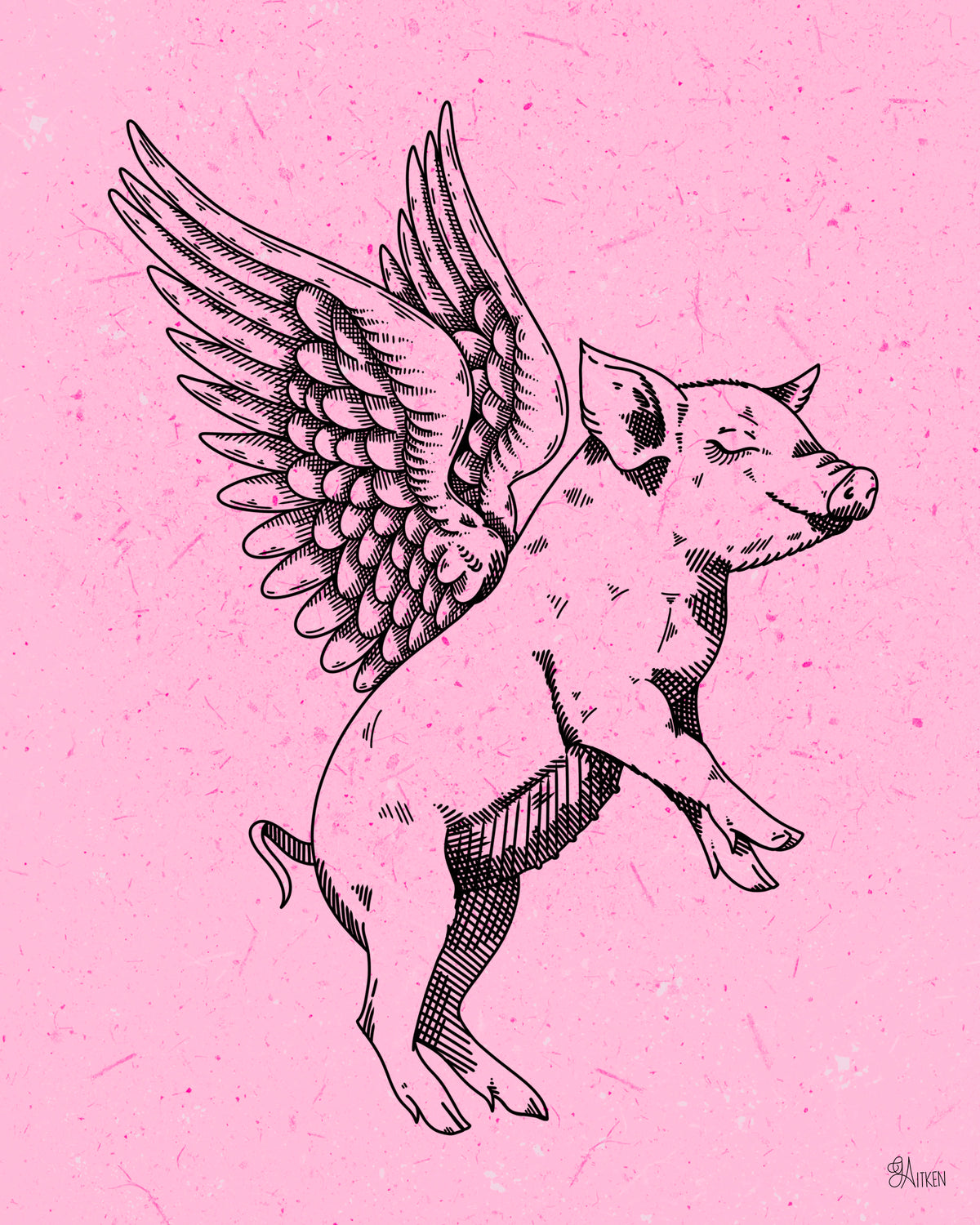 Little Pig — pink, 8x10