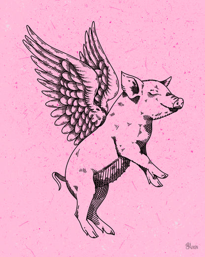 Little Pig — pink, 8x10