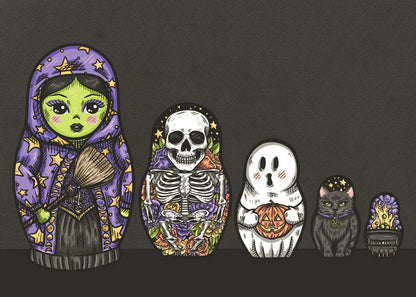 Nesting Dolls — landscape 5x7 art print